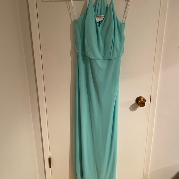 Alfred Sung size 12 teal floor length bridesmaid dress - Picture 1 of 4